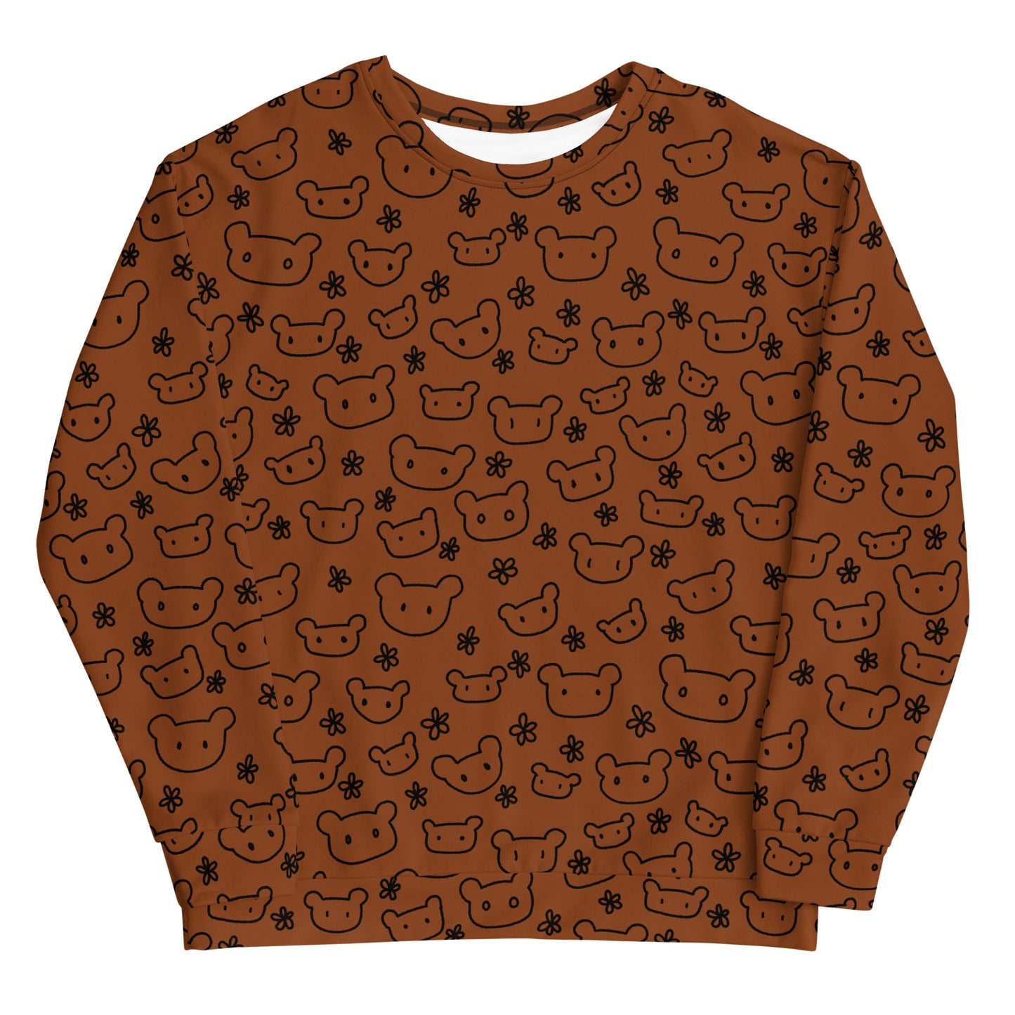 Cozy Bear and Flower Doodle Unisex Sweatshirt